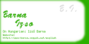 barna izso business card
